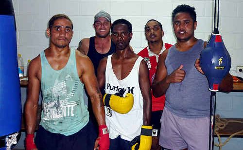 Woorabinda boxers (left to right) Garry, Shaun, Edgar, Charlie and Nathan will compete for the first time tonight. Woorabinda boxers (left to right) Garry, Shaun, Edgar, Charlie and Nathan will compete for the first time tonight.